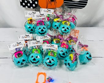 Teal Mini Pumpkin Bucket: Non-Candy Halloween Party Favors
