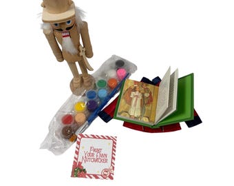 Nightly Elf kit- paint your own wooden  nutcracker-8” nutcracker activity  Christmas elf kit - elf activity - elf accessory - The Nutcracker