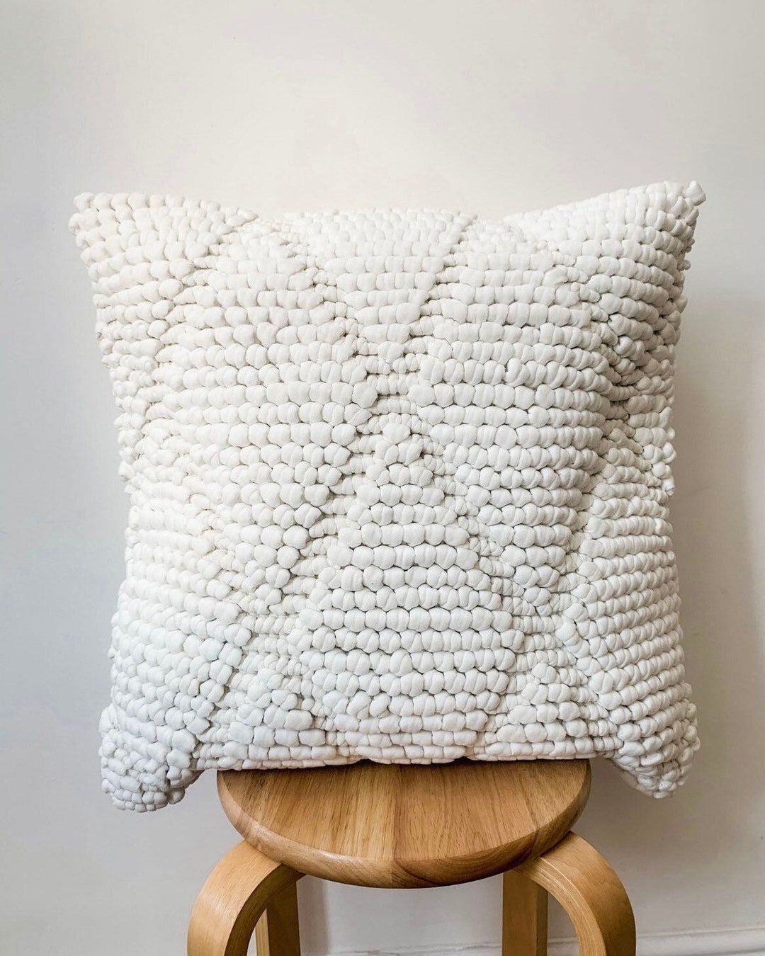 White Throw Cushion Cover, White Handloom Cotton Pillow, White Cushion
