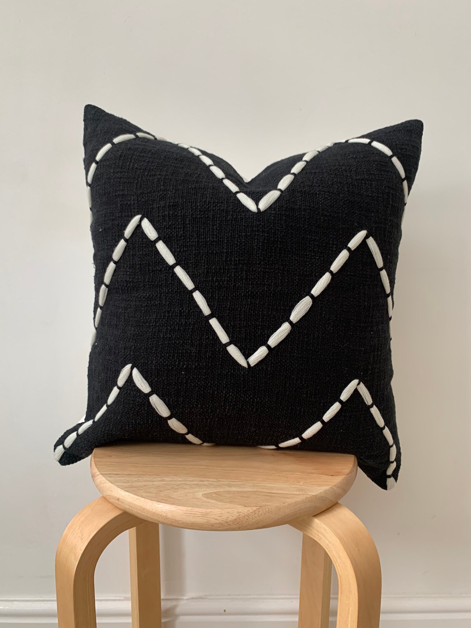 Black Throw Cotton Cushion Cover Black and White Cushions Etsy UK