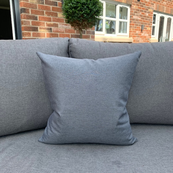 Grey Outdoor Cushion Cover, Grey Garden pillow, Handmade Cushion Cover, Waterproof Cushions, Garden cushions, Housewarming Gift