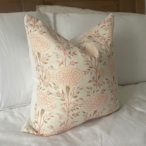 Neutral floral print cushion, Farmhouse Cushion cover, Country style cushions, 45 x 45cm linen effect cushion