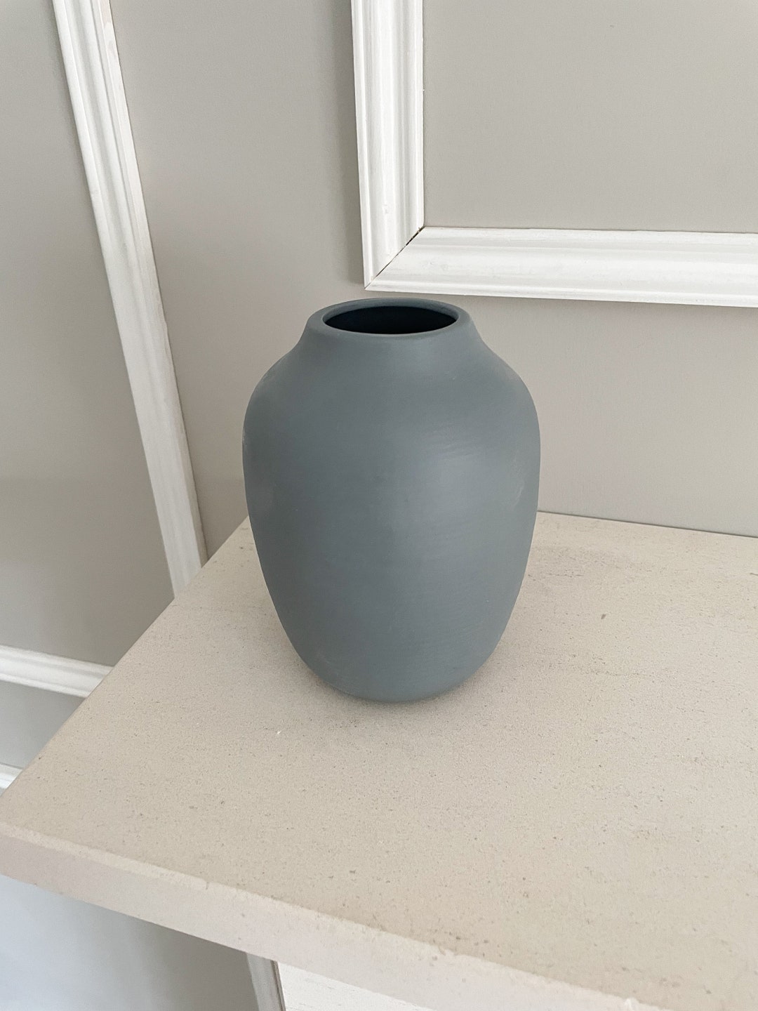 Small Ceramic Grey Vase, Grey Bud Modern Vase Vases for Dried Flowers ...