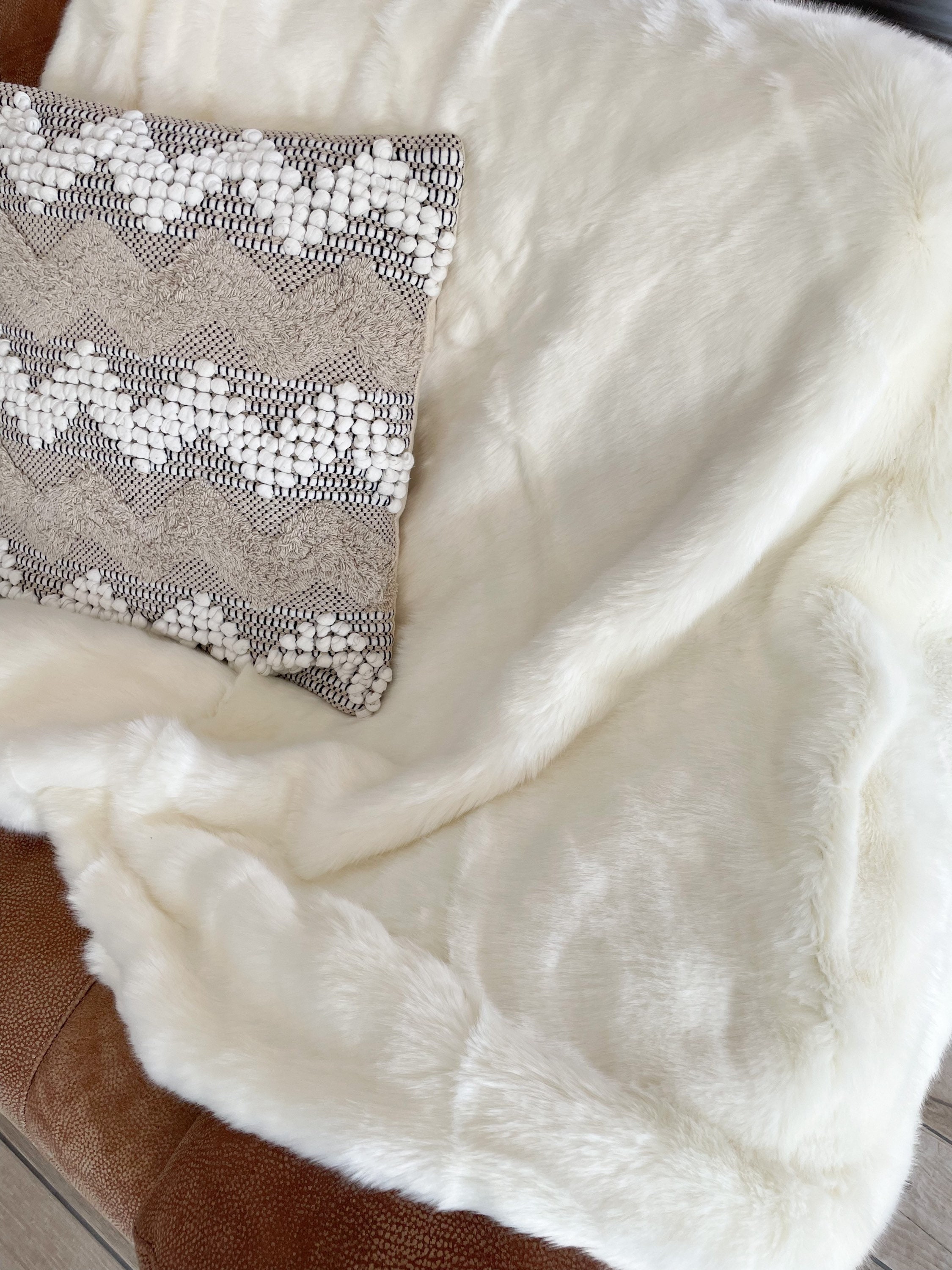 Cream Faux Fur Throw Cream Artic Throw Blanket Throw Bed & | Etsy UK