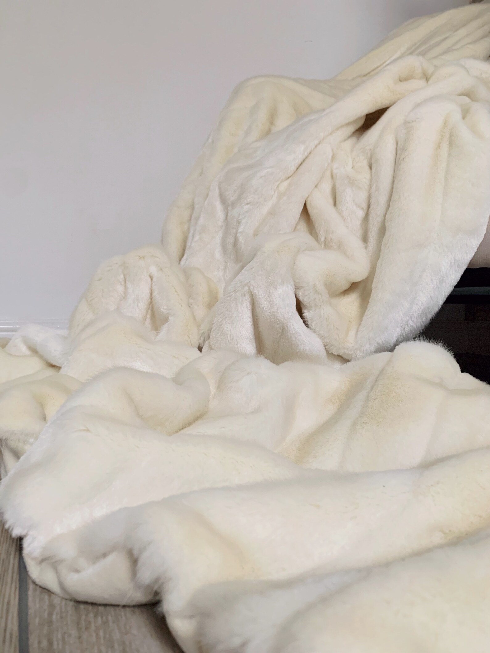 Cream Faux Fur Throw Cream Artic Throw Blanket Throw Bed & Etsy