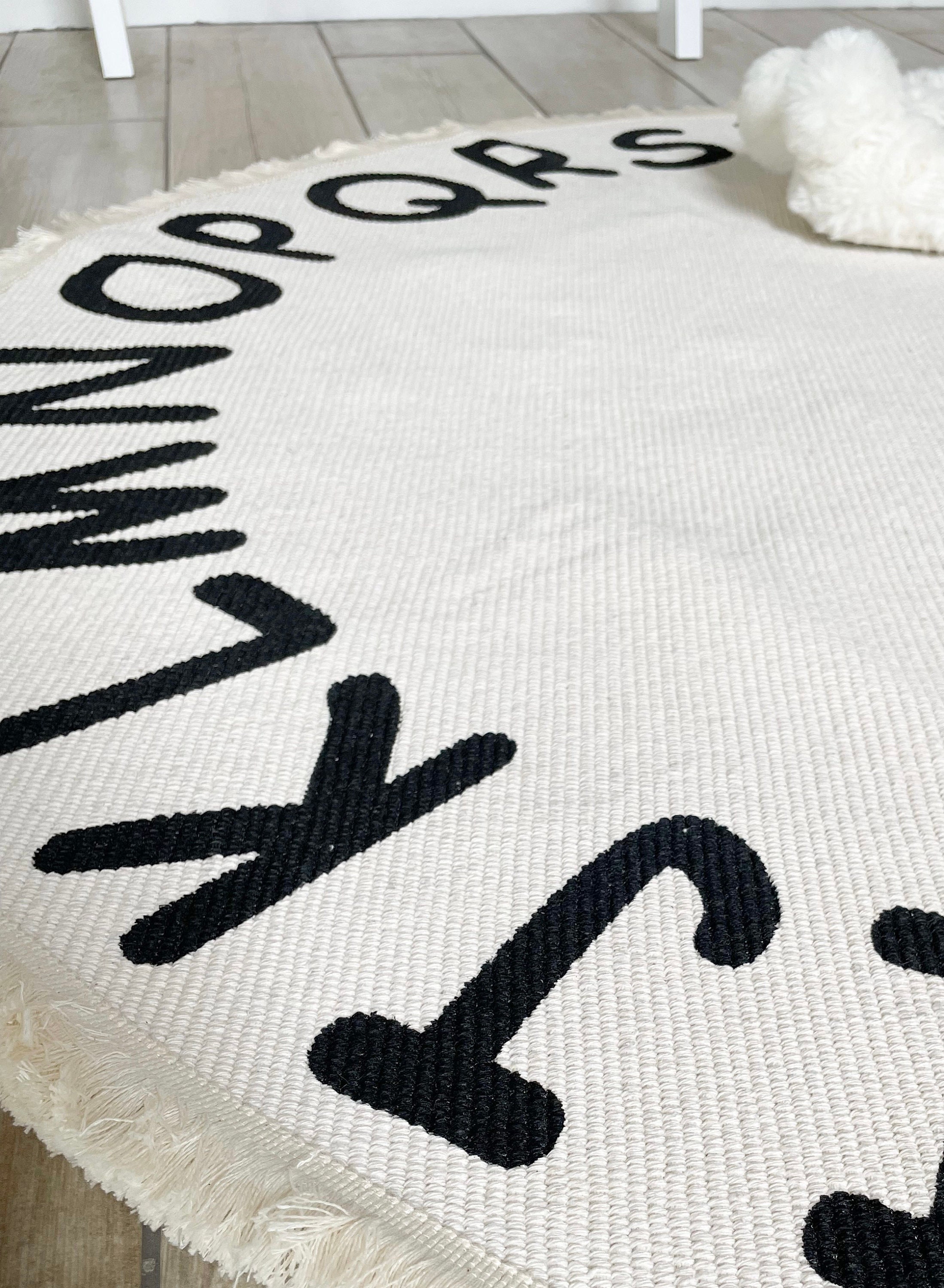 Children's Nursery ABC Round Rug Alphabet Circle Rug in Etsy