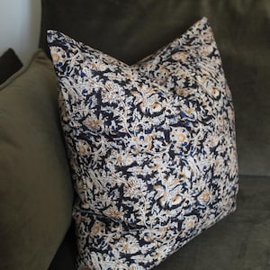 Brown Floral Indian Cushion 18x18inch in cotton