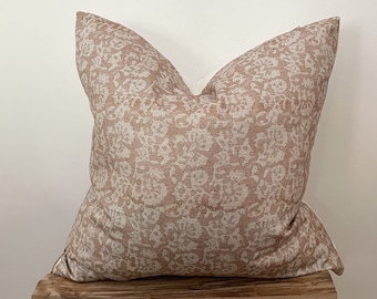 Floral print cushion cover, Farmhouse Cushion cover, Country style cushions, Brown floral throw cushion