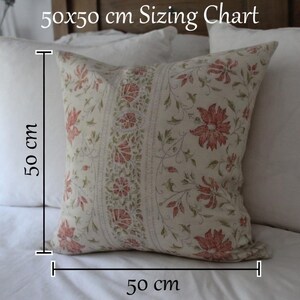 Blommigt bomullskudfodral – Soffa i vintagestil (50 x 50 cm) bild 6