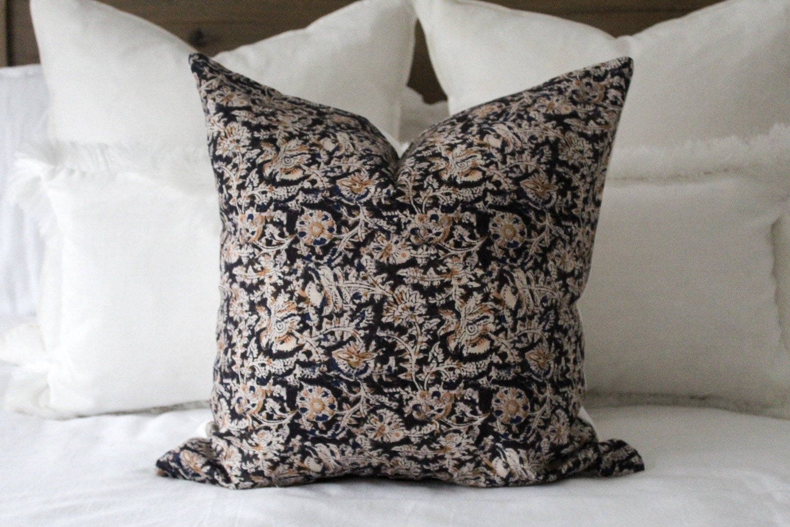 2 Federe Per Cuscini 45x45 Cm – Stile Vintage Floreale Blu, In Cotone E Lino, Bohémien Per Divano E Letto