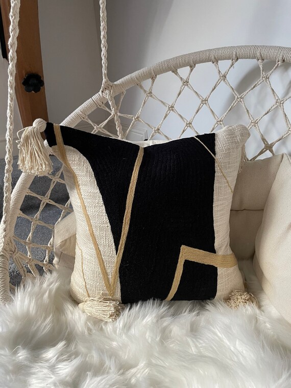 Black tassel cushion sales