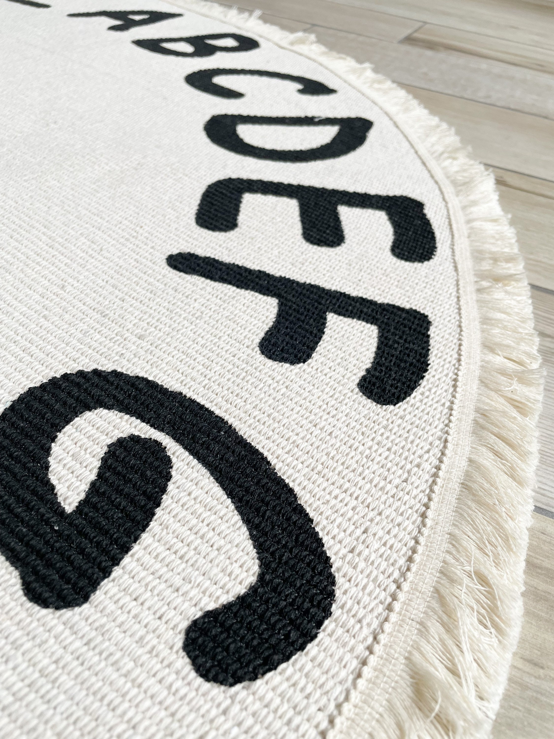 Children's Nursery ABC Round Rug Alphabet Circle Rug in Etsy