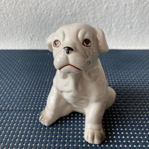 Vintage ceramic bulldog puppy figurine