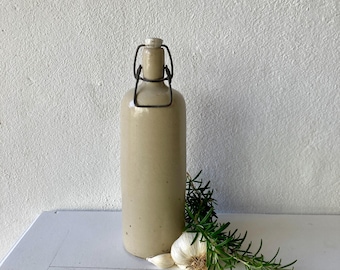 Lサイズ/イギリス陶器ストーンウェアボトル/アンティーク