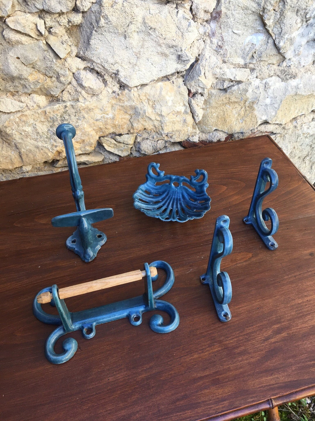 Antique French Cast Iron Bathroom Accessories Etsy