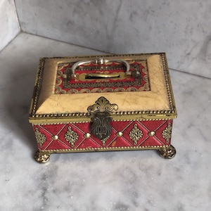 French vintage tin money box