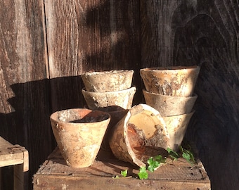 French Vintage terracotta resin pots