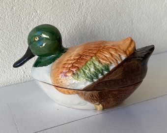 Michel Caugant Duck Terrine Pot, L size 23cm French Vintage Pâté