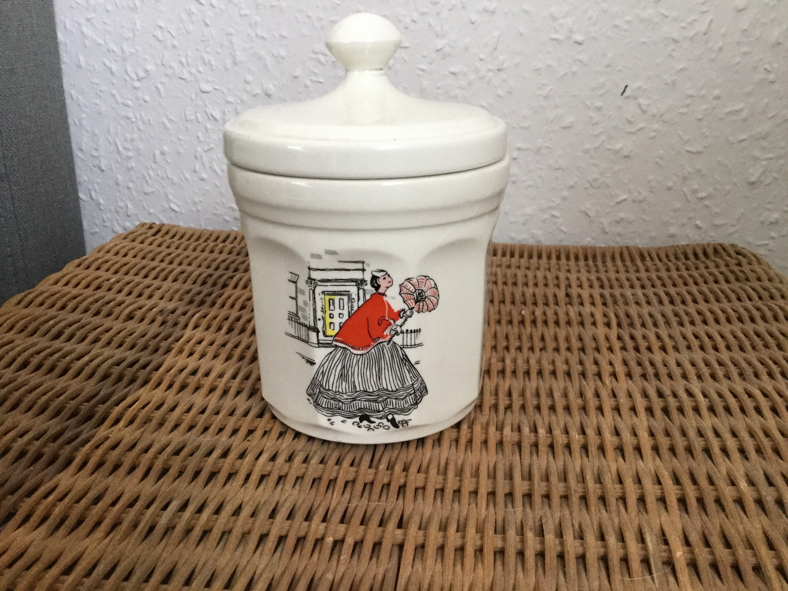 Pot à Couvercle en Céramique Vintage