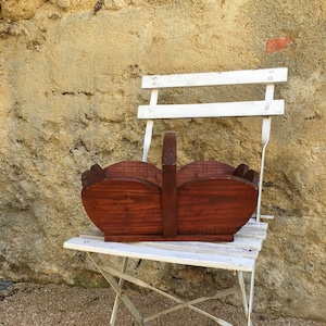 Vintage scratch built wooden trug