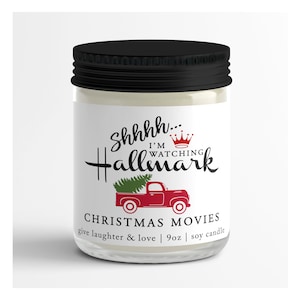 Shhhh I&#39;m watch Hallmark Christmas Movies | Gift for Her | Soy Candle