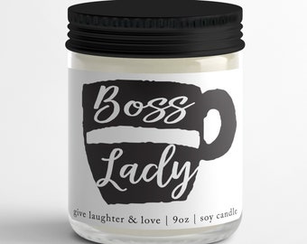 Boss Lady | Gift For Her | Christmas Gift | Birthday Gift | Funny Candle | Gift Idea | Coworker Gift