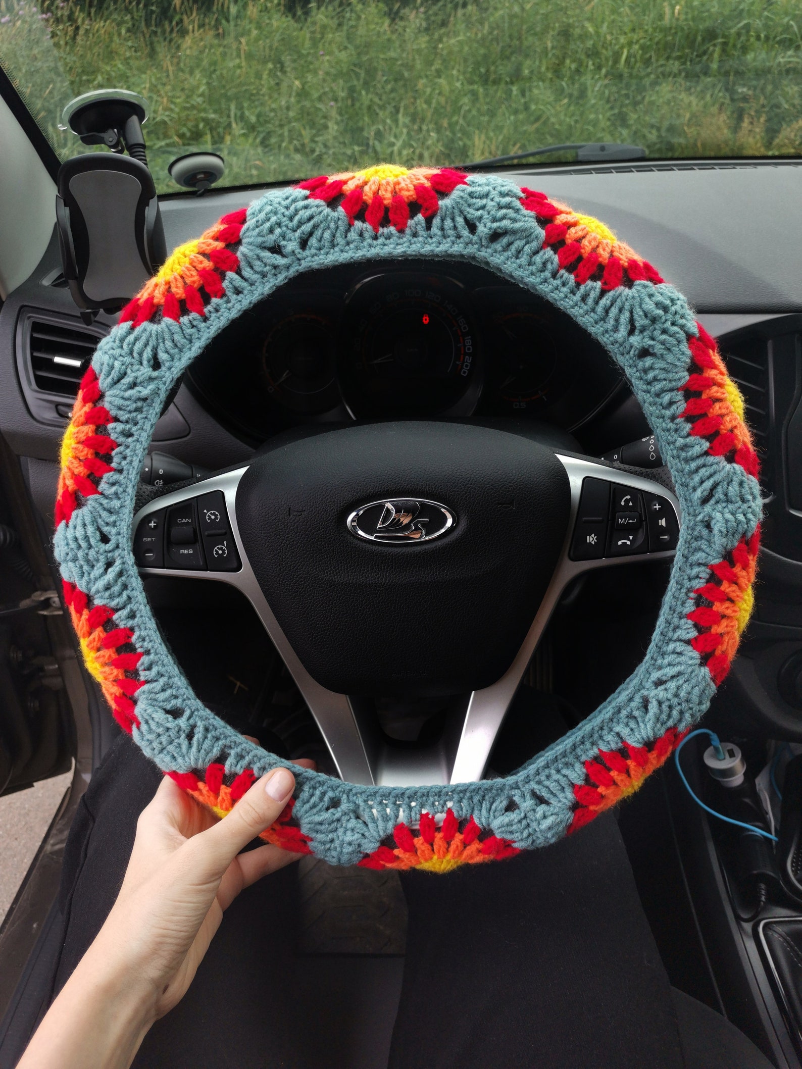 Steering Wheel Cover Boho Steering Wheel Cover Crochet Etsy