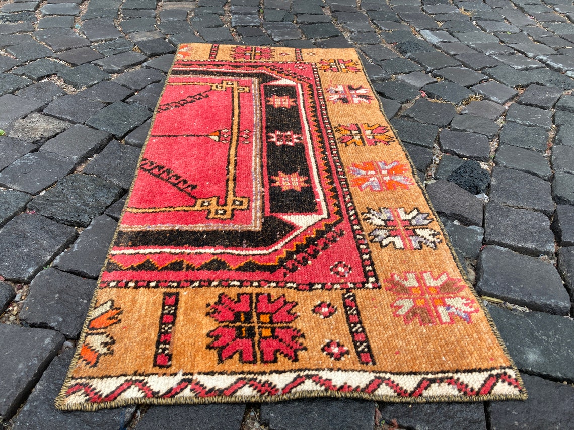 Bath rug Small rug Vintage rug Wool rug Home decor Bath | Etsy