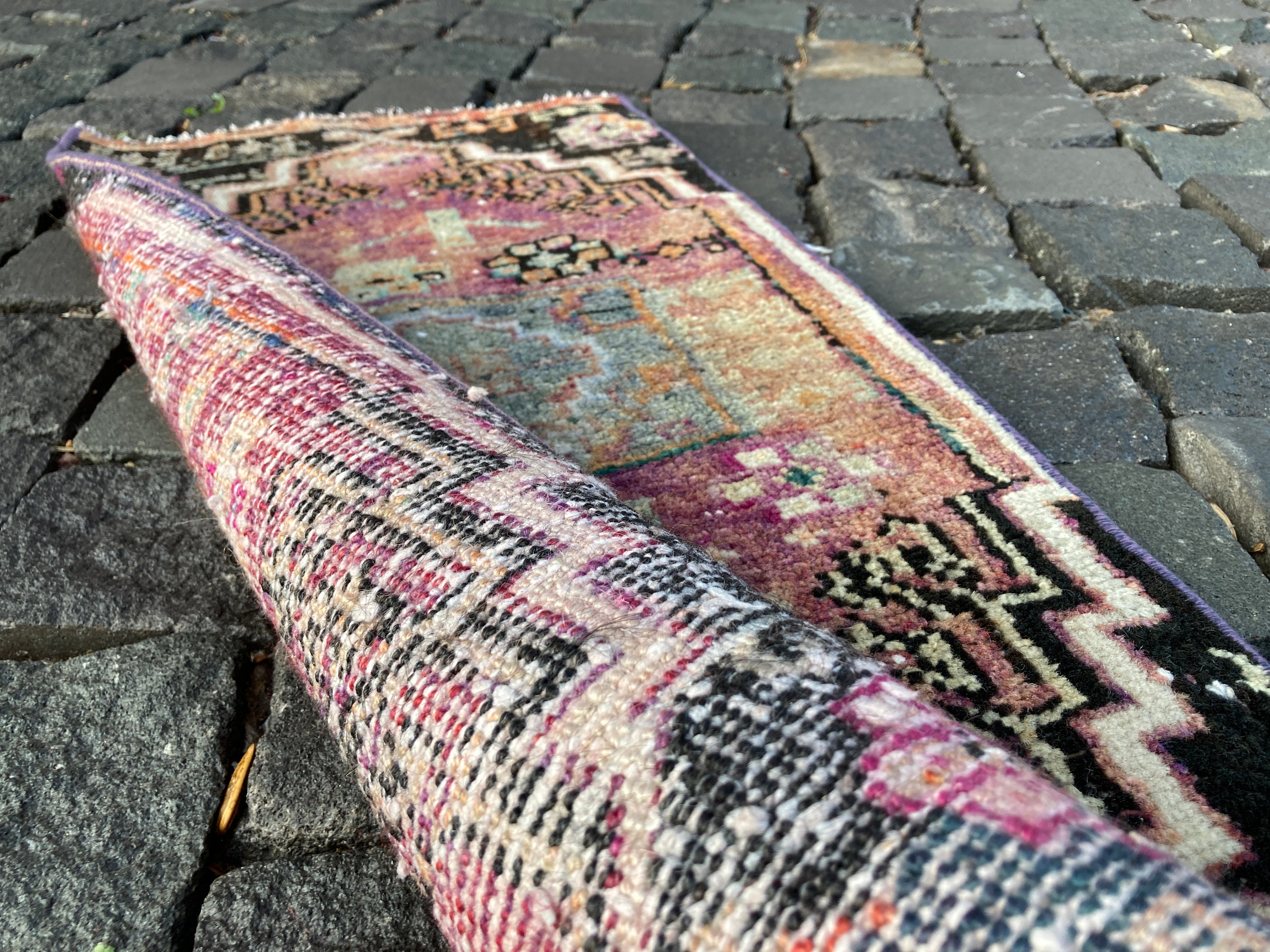 Bath rug Small rug Vintage rug Wool rug Home decor Bath Etsy