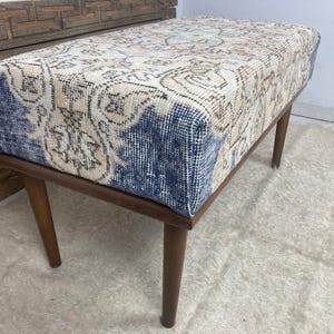Ottoman Bench, Dining Table Seat, Piano Bench, Bedroom Seat, Handmade Furniture, Boho Decor, Turkish Rug Bench, Entry Footstool, 18x18x36