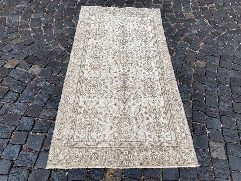 Vintage rug Carpet Turkish rug Kilim Handmade rug Bohemian rugs Wool rug Oushak rugs 100 x 200 cm = 3,2 x 6,5 ft Area rug