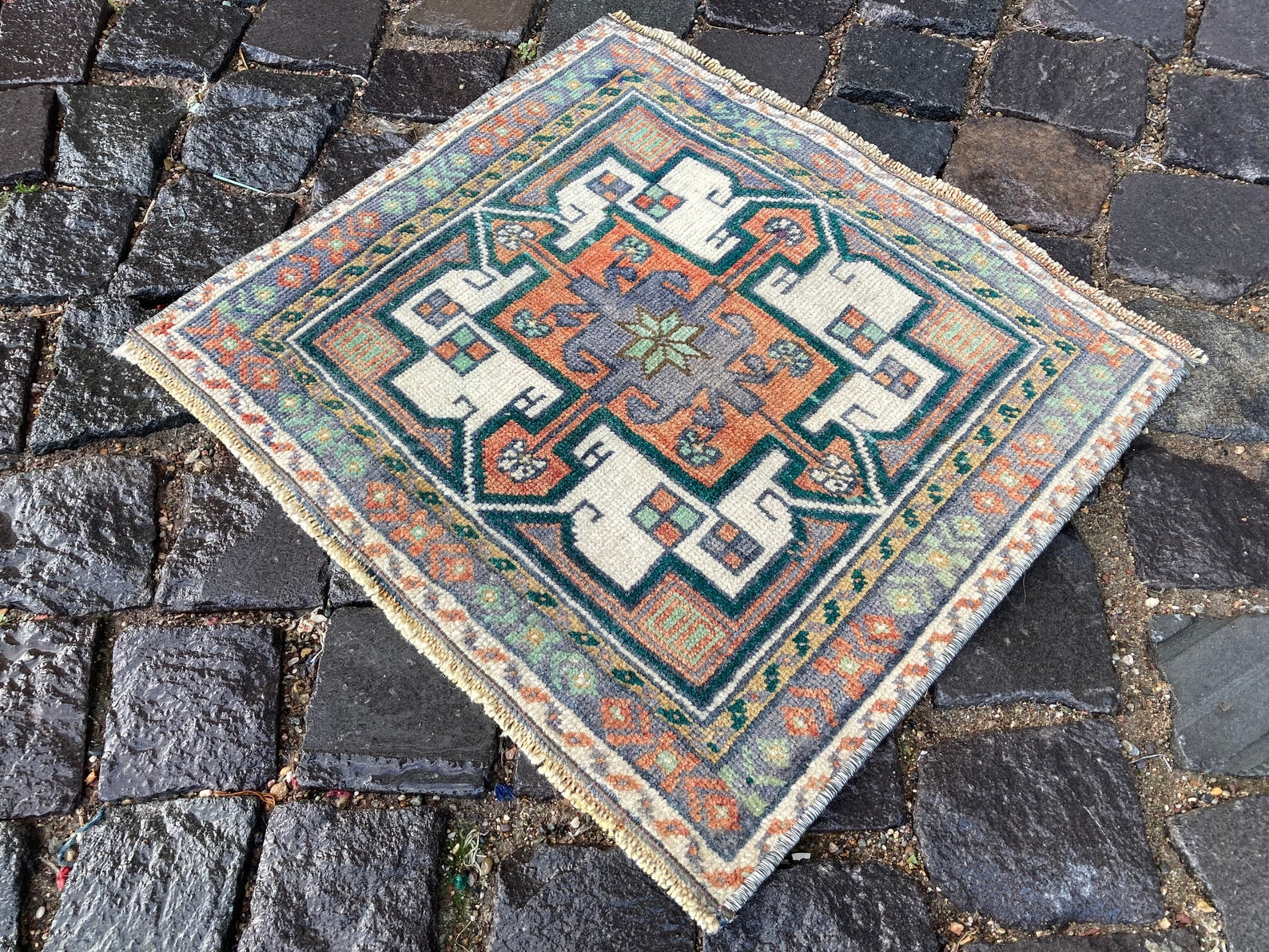 Ethnic rug Vintage rug Boho decor Handmade rug Wool rug Etsy