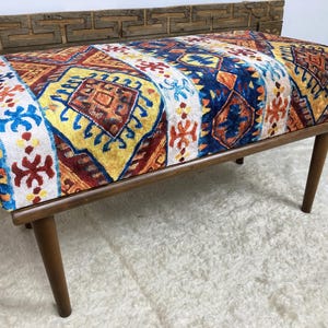 Ottoman Bench, Dining Table Seat, Piano Bench, Bedroom Seat, Custom Size, Boho Decor, Turkish Rug Bench, Entry Footstool, 18x18x36