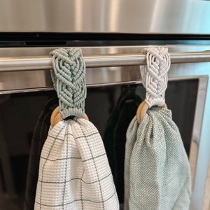 Kitchen Towel Holder ~ Macrame Towel Holder ~ Tea Towel Holder ~ Boho Decor ~ Boho Kitchen Decor ~ Gift Idea