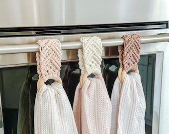 Kitchen Towel Holder ~ Macrame Towel Holder ~ Tea Towel Holder ~ Boho Decor ~ Boho Kitchen Decor ~ Gift Idea