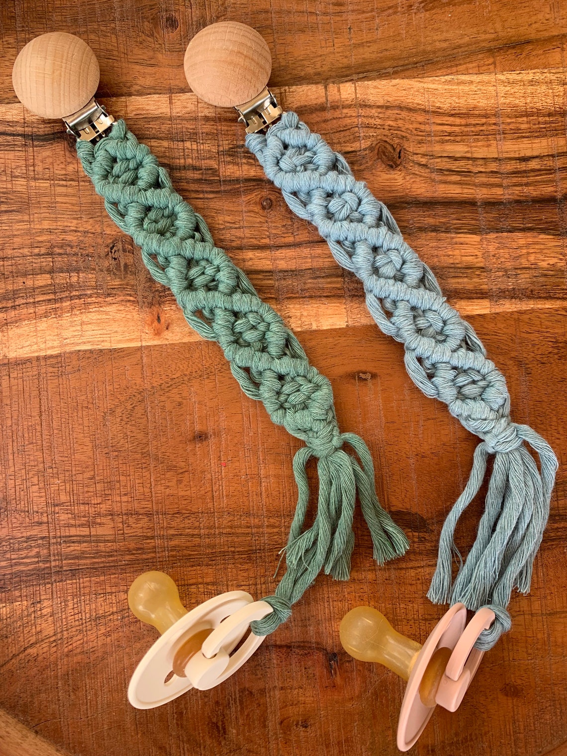 Macrame Pacifier Clip // Handmade Pacifier Clip // Handmade Etsy