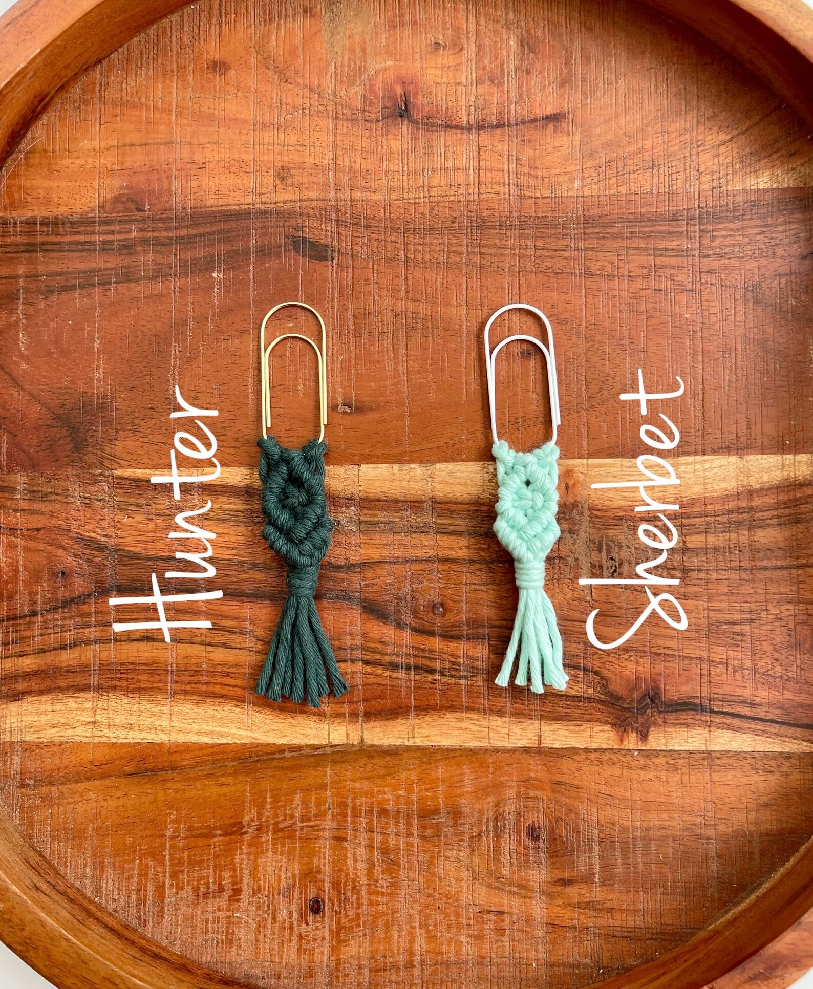 Macrame Bookmark // Macrame Paper Clip Bookmark // Macrame Etsy
