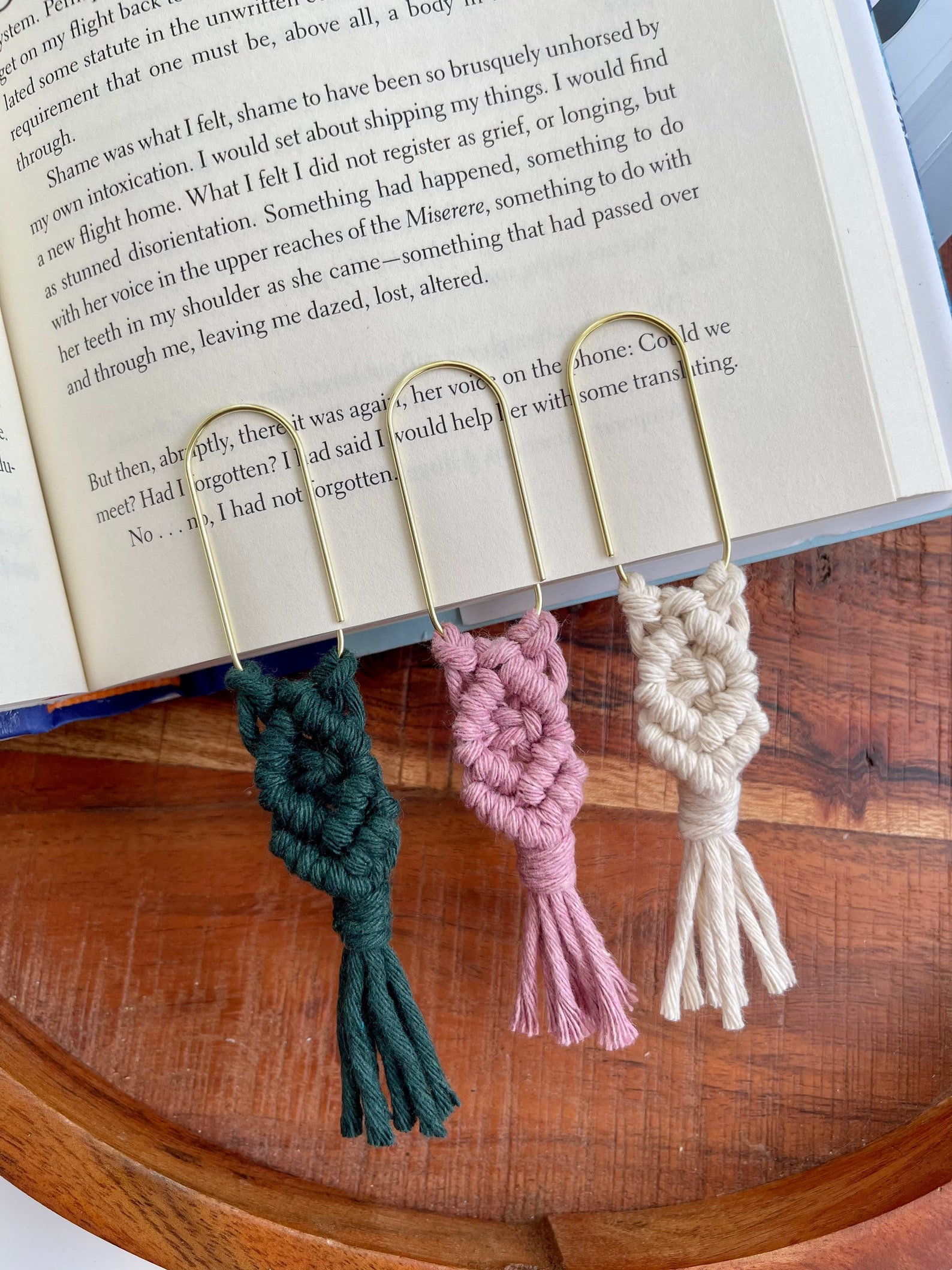 Macrame Bookmark // Macrame Paper Clip Bookmark // Macrame Etsy