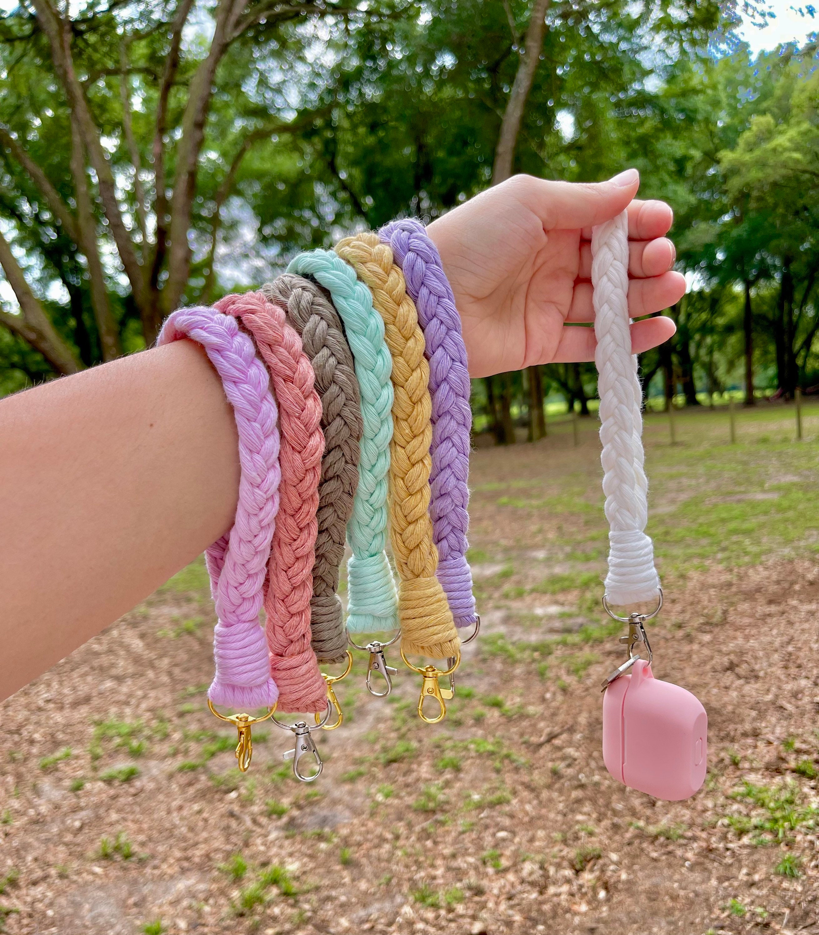 Keychain Wristlet // Braided Macrame Wristlet // Wristlet Keychain