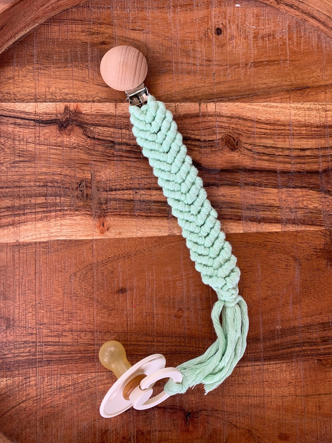 Macrame Pacifier Clip // Handmade Pacifier Clip // Handmade Etsy
