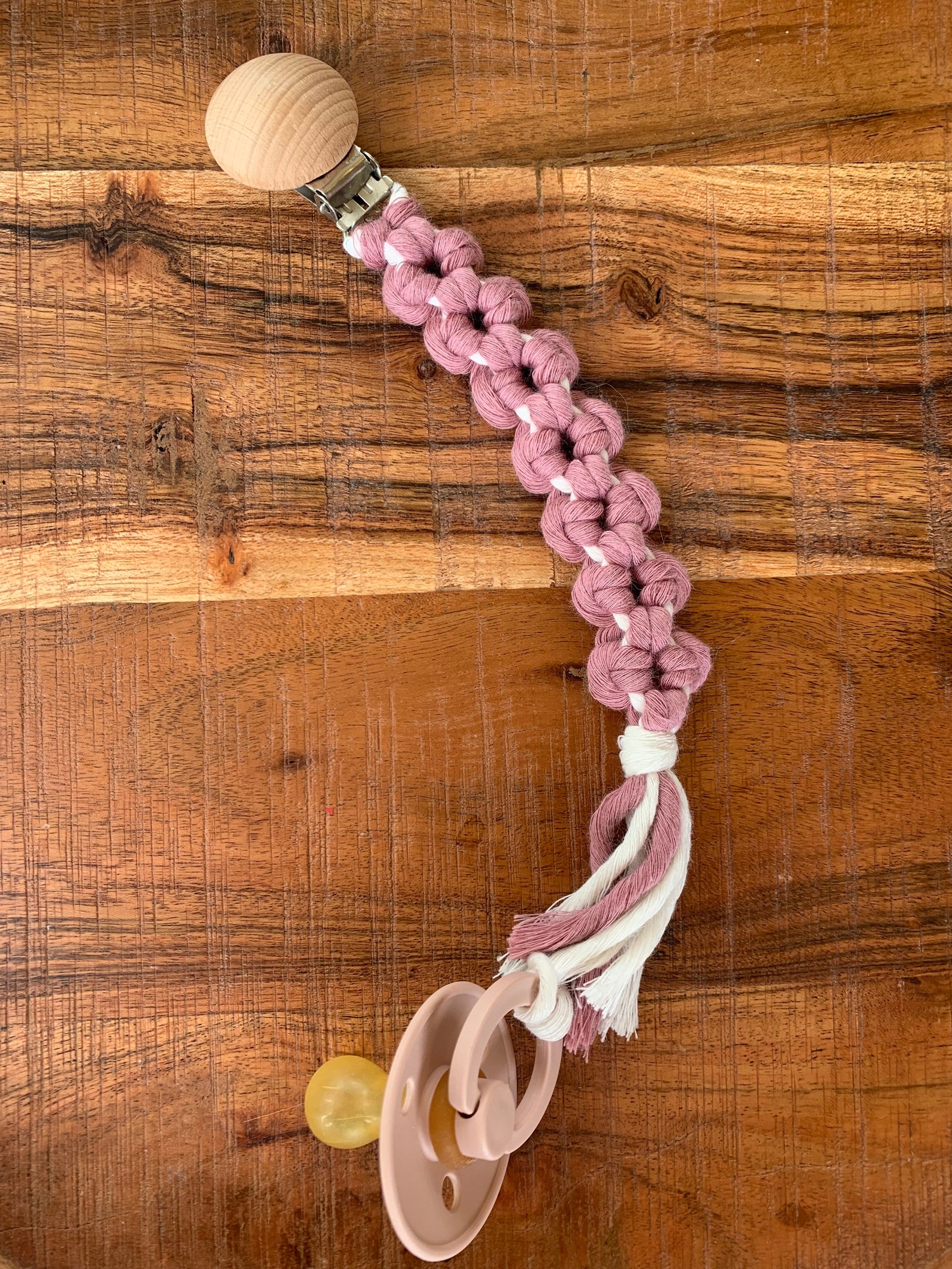 Macrame Pacifier Clip // Handmade Pacifier Clip // Handmade Etsy