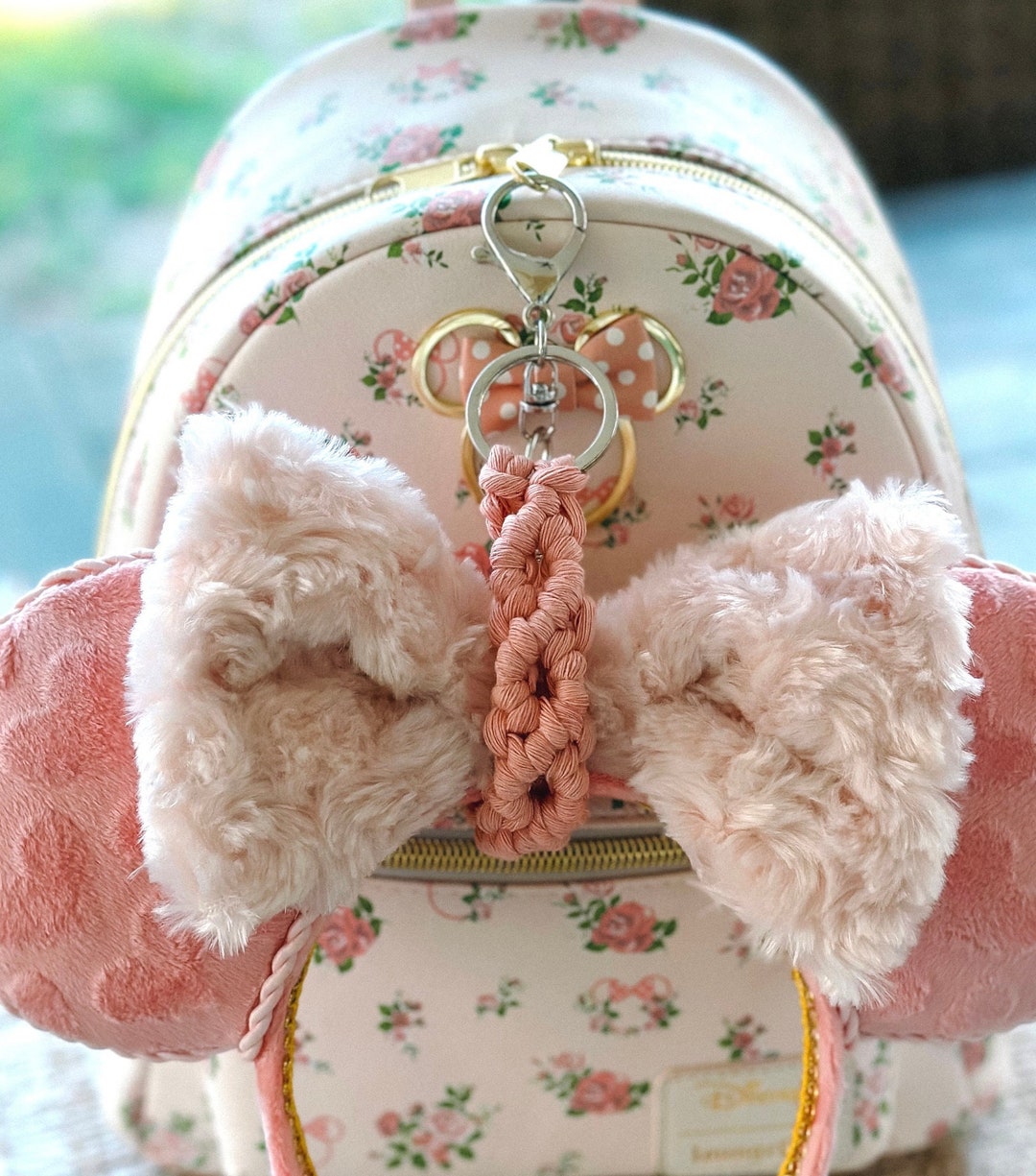 Mouse Ear Holder Macrame Ear Holder Keychain Backpack Ear Holder Disney
