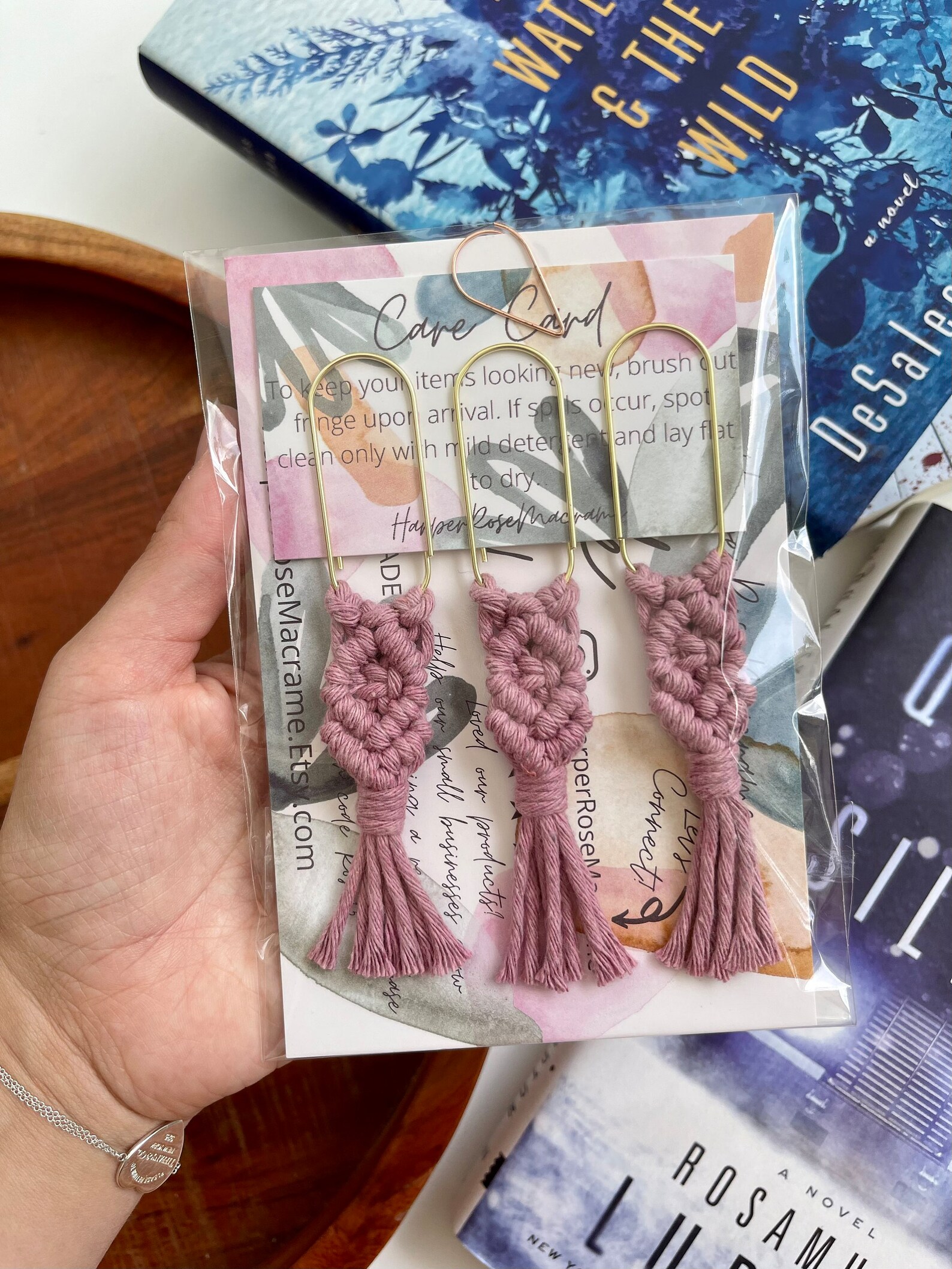 Macrame Bookmark // Macrame Paper Clip Bookmark // Macrame Etsy