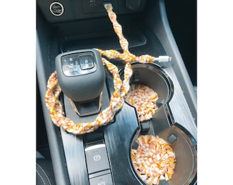 Macrame Car Coasters & iPhone charger // Car Coasters // iPhone Charger // Macrame Phone Charger // Gift Idea