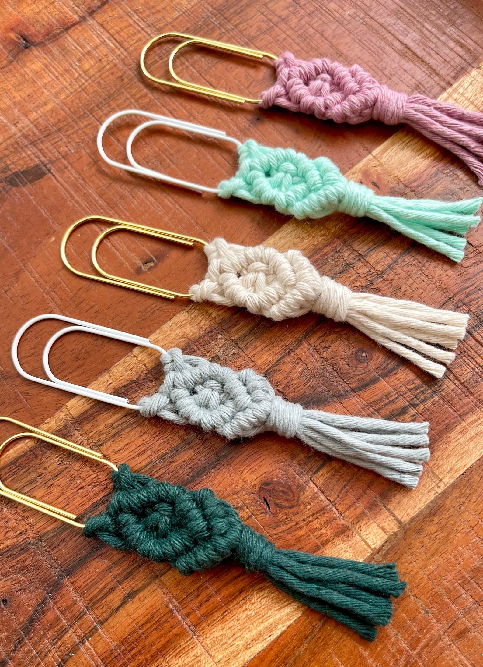 Macrame Bookmark // Macrame Paper Clip Bookmark // Macrame Etsy