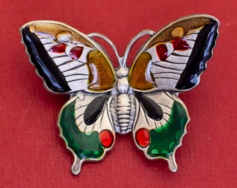 Vintage Colorful Butterfly Brooch - F31