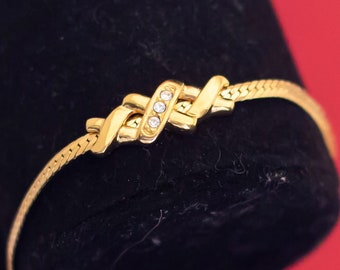 6.5'' Dainty Vintage Art Deco Golden Bracelet by Avon - F24