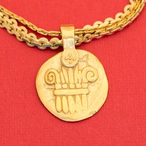Vintage Liz Claiborne Gold Tone Bracelet 8 Inch Roman Greek Fantasy - F5