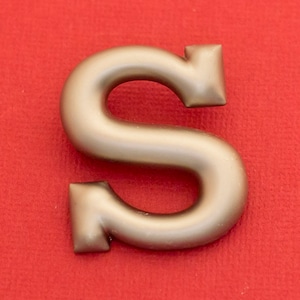 Vintage Carta S Silver Tone Brooch Word - F7