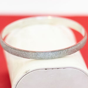 8 inch, Vintage Edwardian Unique Silver Tone Bangle by Monet - F37